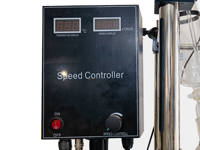 100L सिंगल लेयर ग्लास रिएक्टर विवरण - गति नियंत्रक, वास्तविक समय तापमान और गति प्रदर्शित कर सकता है, गति समायोज्य है।