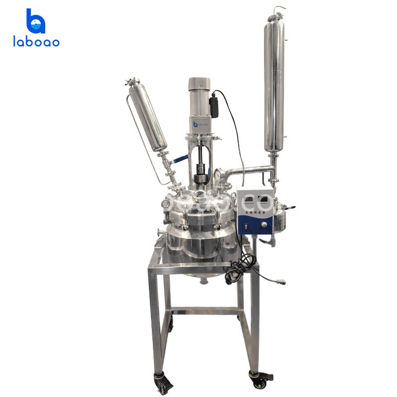 10L जैकेटेड स्टेनलेस स्टील रासायनिक रिएक्टर