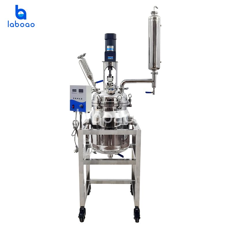 आसवन के लिए 30L डबल लेयर स्टेनलेस स्टील रिएक्टर