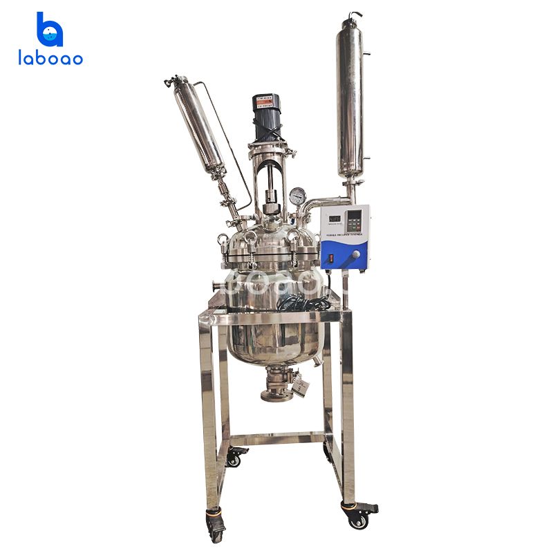 आसवन के लिए 30L डबल लेयर स्टेनलेस स्टील रिएक्टर