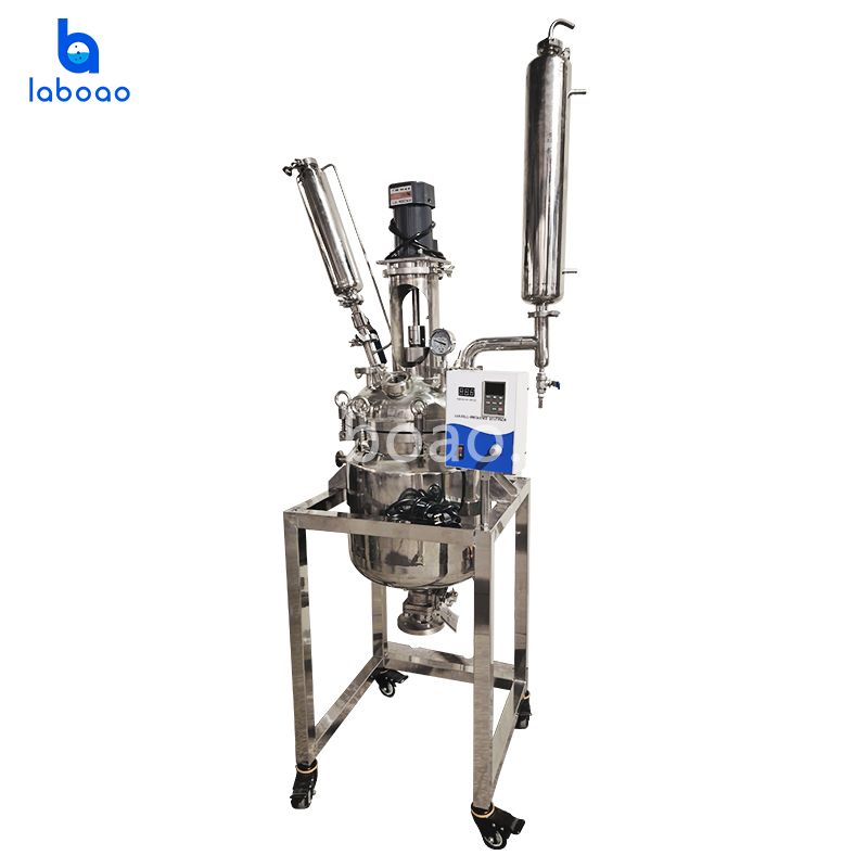 आसवन के लिए 30L डबल लेयर स्टेनलेस स्टील रिएक्टर