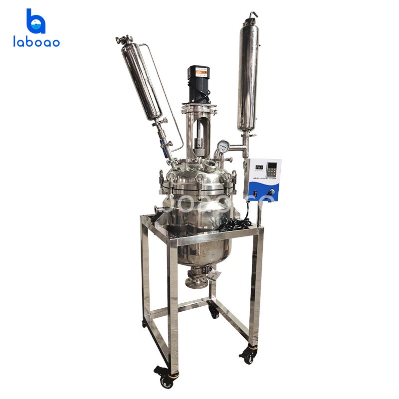 आसवन के लिए 30L डबल लेयर स्टेनलेस स्टील रिएक्टर