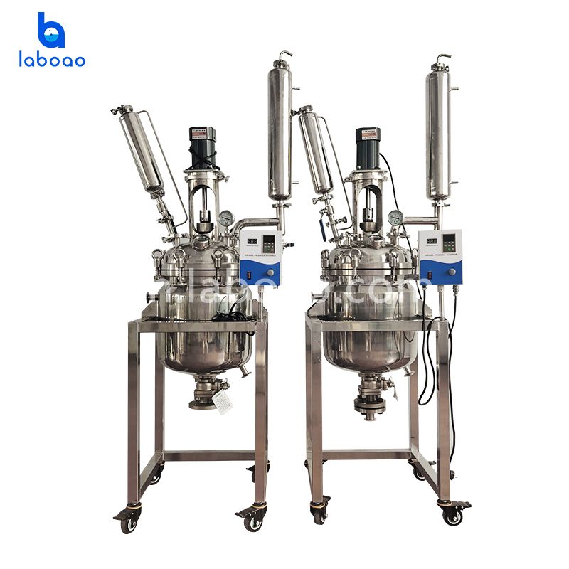 आसवन के लिए 30L डबल लेयर स्टेनलेस स्टील रिएक्टर