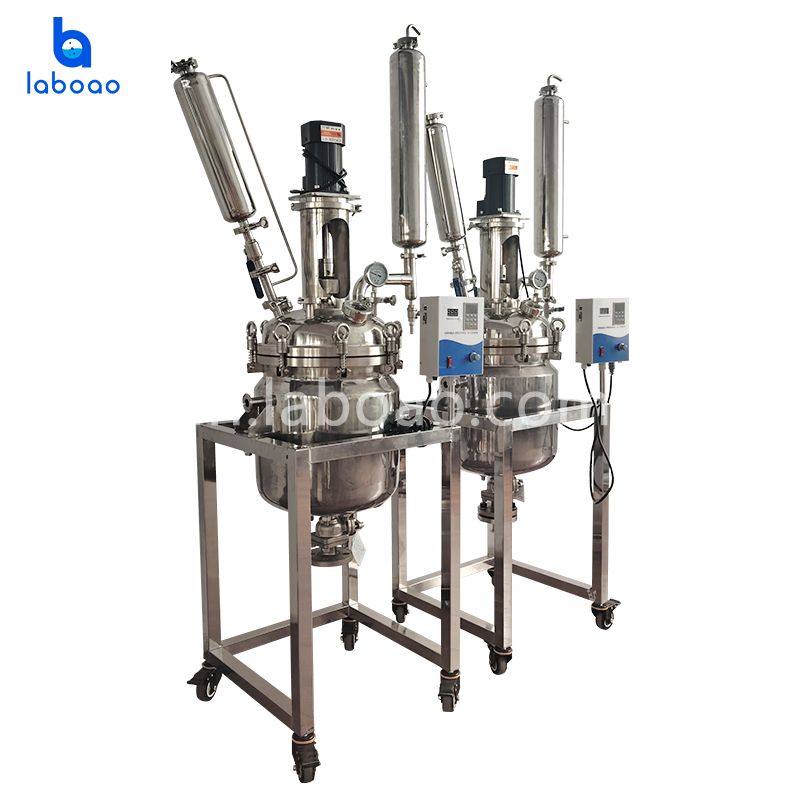 आसवन के लिए 30L डबल लेयर स्टेनलेस स्टील रिएक्टर