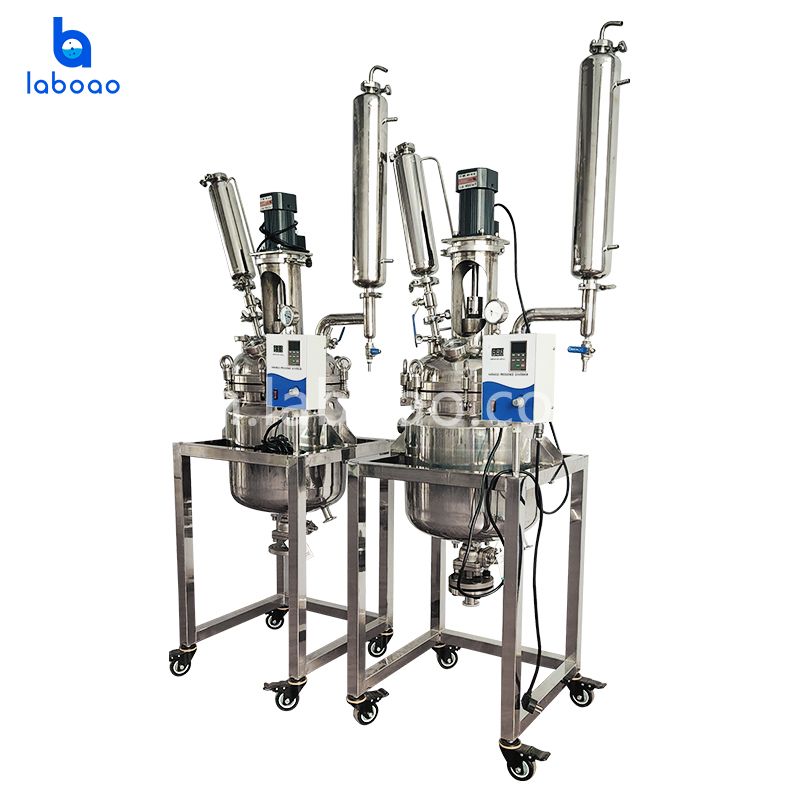 आसवन के लिए 30L डबल लेयर स्टेनलेस स्टील रिएक्टर
